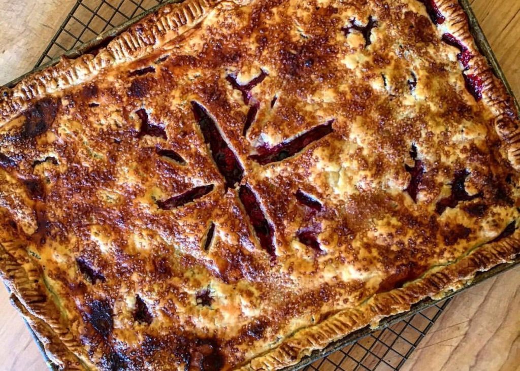 Strawberry Rhubarb Slab Pie | Spring Desserts | Jessie Sheehan Bakes