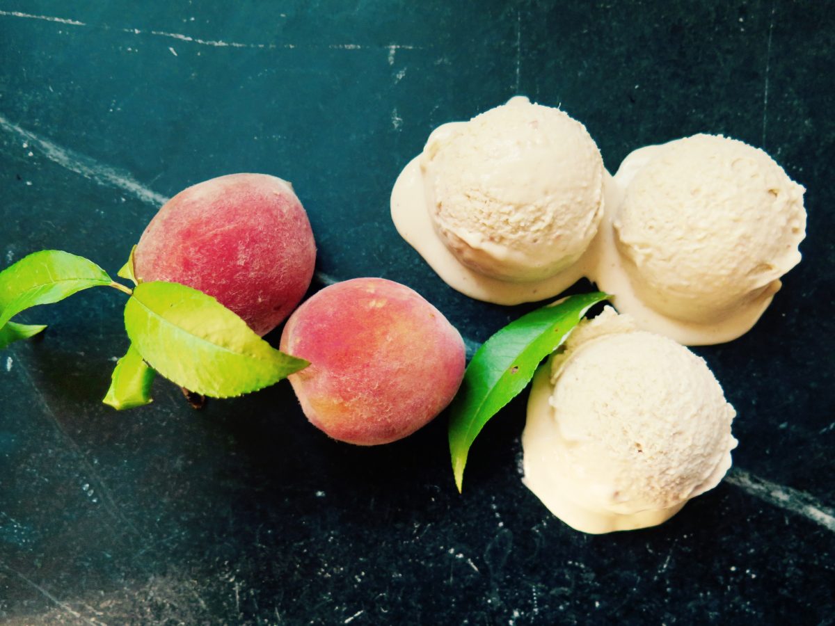 Roasted Peach Ice Cream Recipe | Jessie Sheehan Bakes