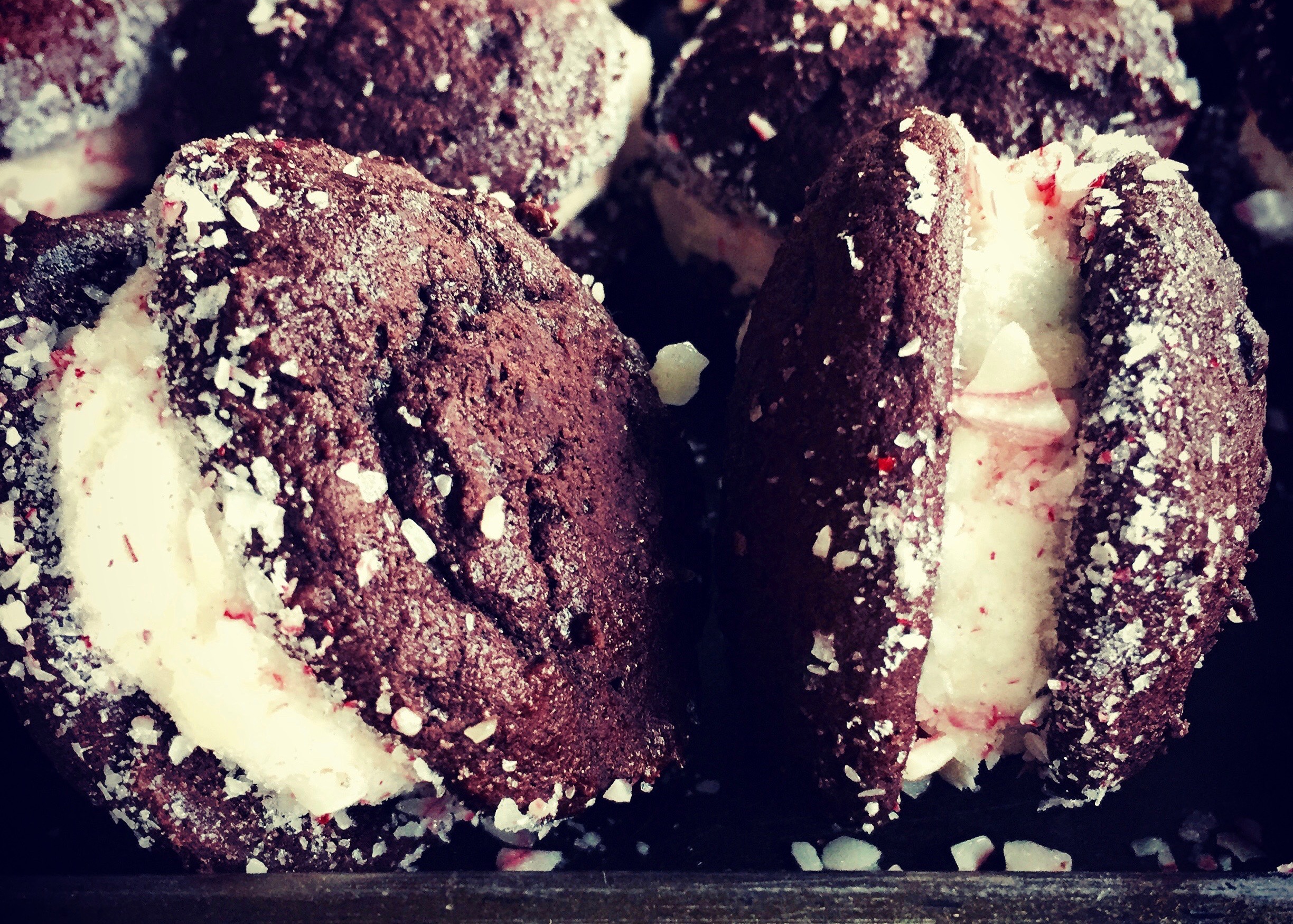 Peppermint Chocolate Whoopie Pies Recipe | Jessie Sheehan Bakes