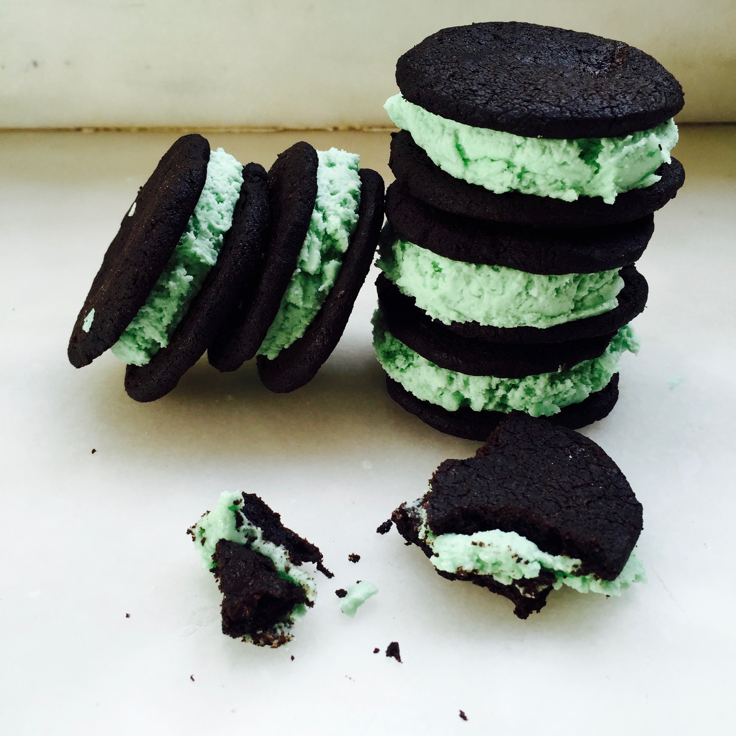 Grasshopper Cookie Sandwiches | Jessie Sheehan Bakes