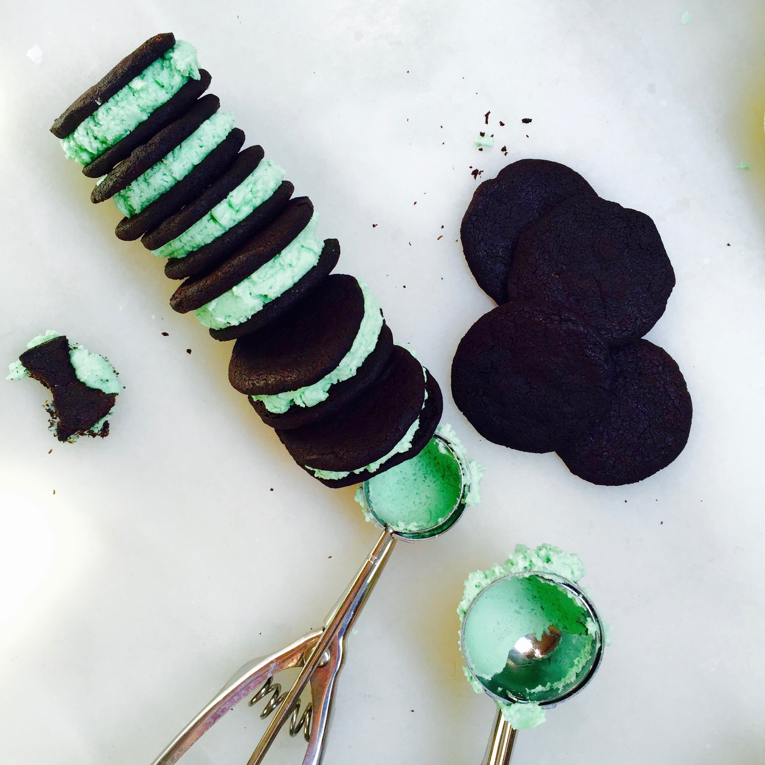 Grasshopper Cookie Sandwiches | Jessie Sheehan Bakes