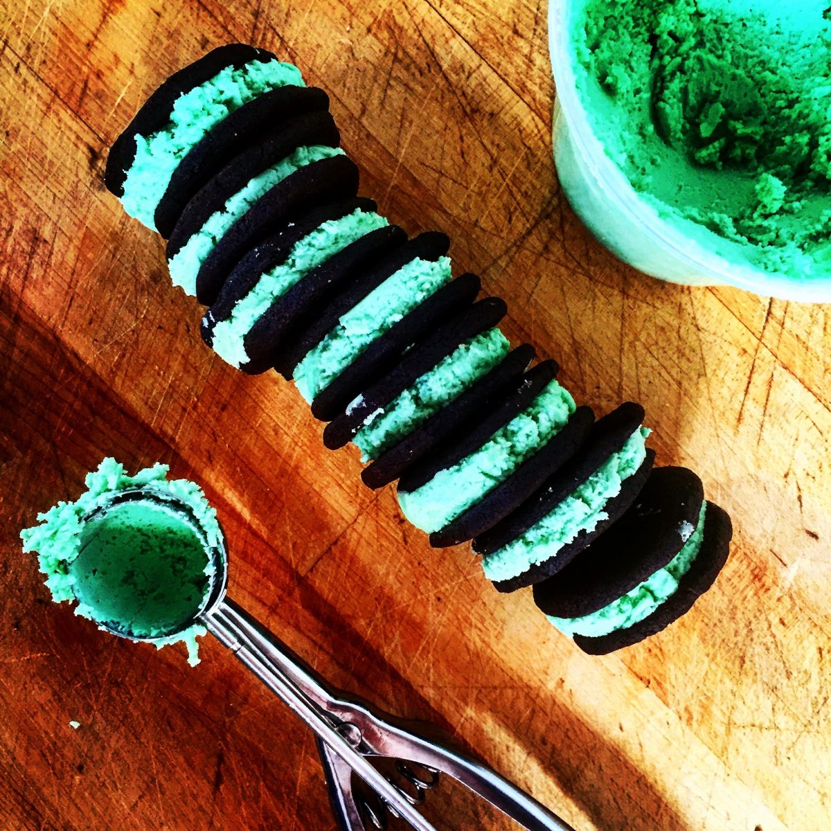 Grasshopper Sandwich Cookies | Jessie Sheehan Bakes