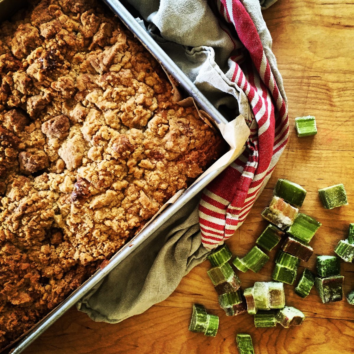 Rhubarb Crumb Cake Recipe | Jessie Sheehan Bakes