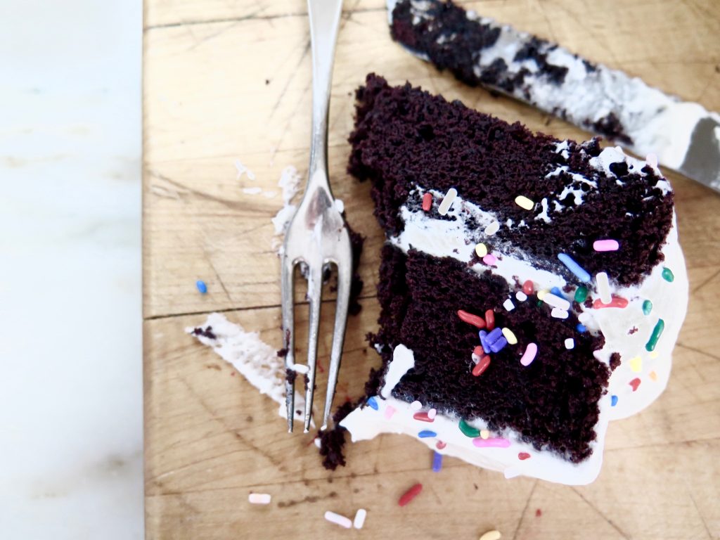 GLUTEN AND DAIRY FREE ONE-BOWL CHOCOLATE CAKE WITH VANILLA BEAN BUTTERCREAM