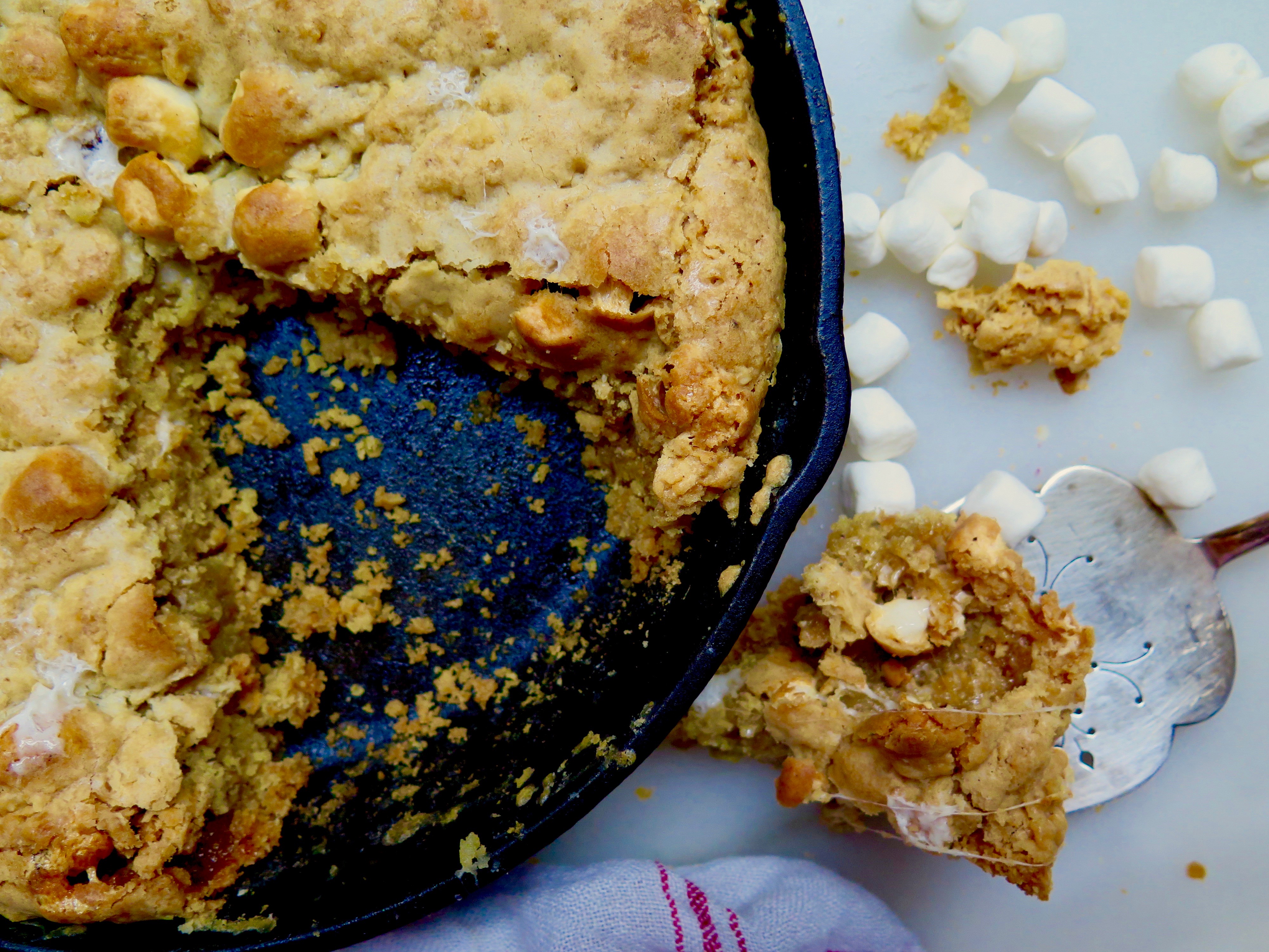 Brown Butter Rice Krispie Treat Skillet Cookie | Jessie Sheehan Bakes