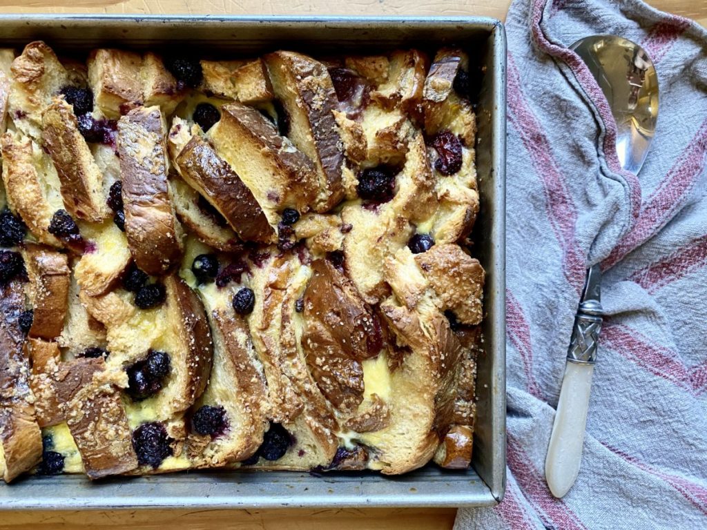 Overnight Blueberry Baked French Toast | Spring Desserts | Jessie Sheehan Bakes