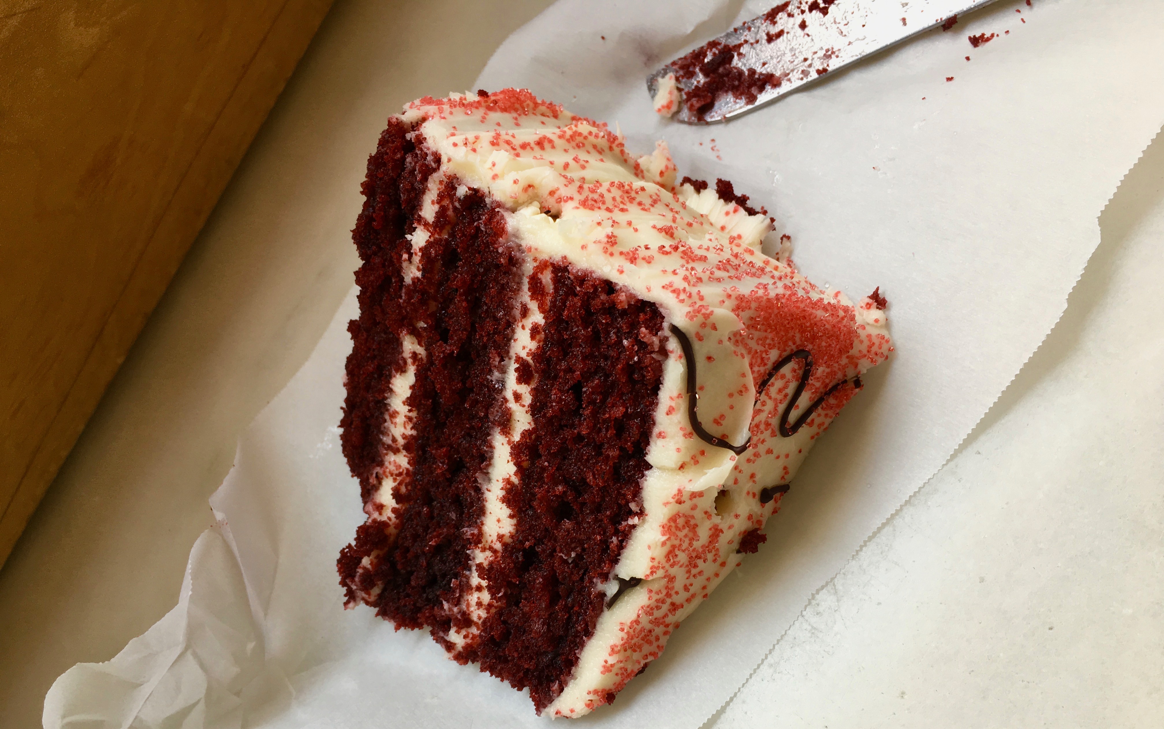 last slice of red velvet cake