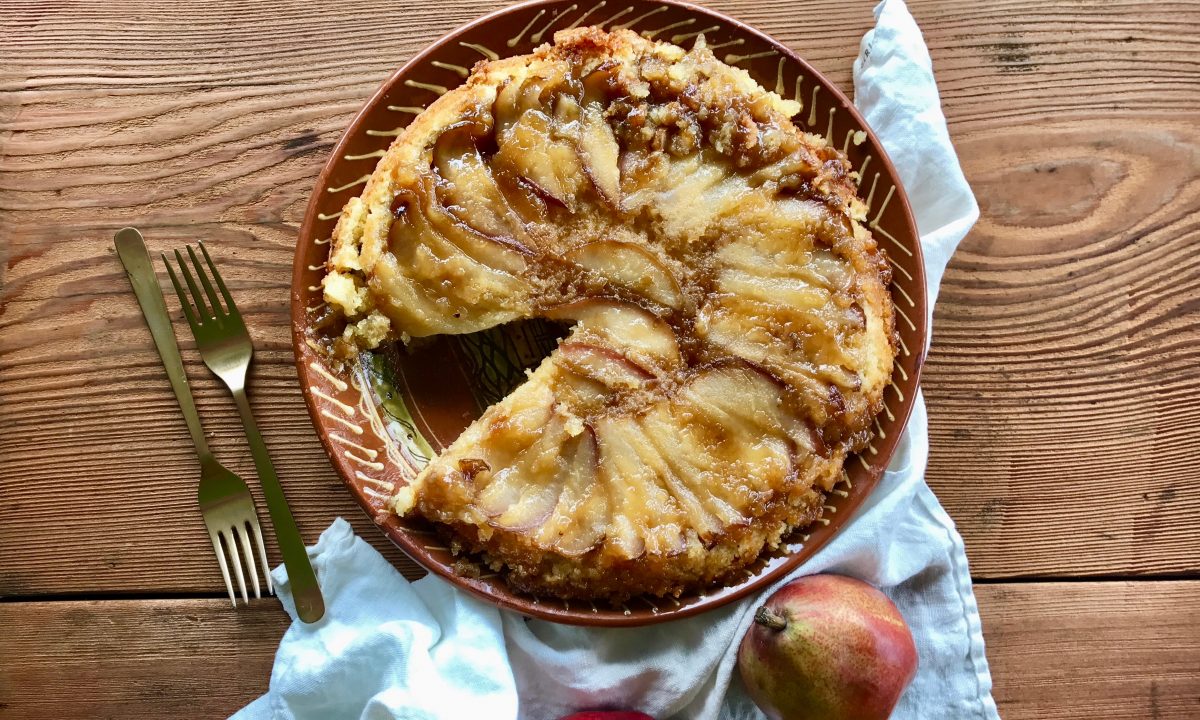 Rustic Pear Upside-Down Cake