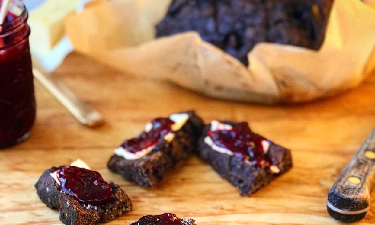Currant berry jam on chocolate bread | Jessie Sheehan Bakes
