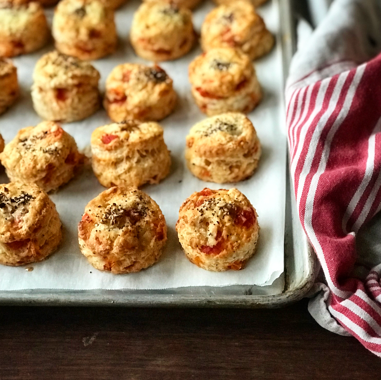Everything Cream Cheese Biscuits with Roasted Tomatoes | Jessie Sheehan Bakes