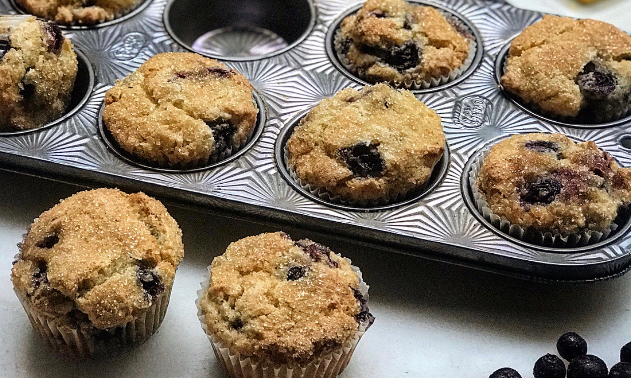 Blueberry Sour Cream Muffins Recipe | Jessie Sheehan Bakes