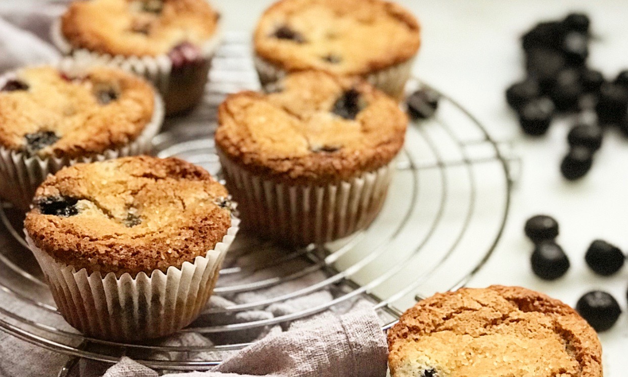 Blueberry Sour Cream Muffins Recipe | Jessie Sheehan Bakes