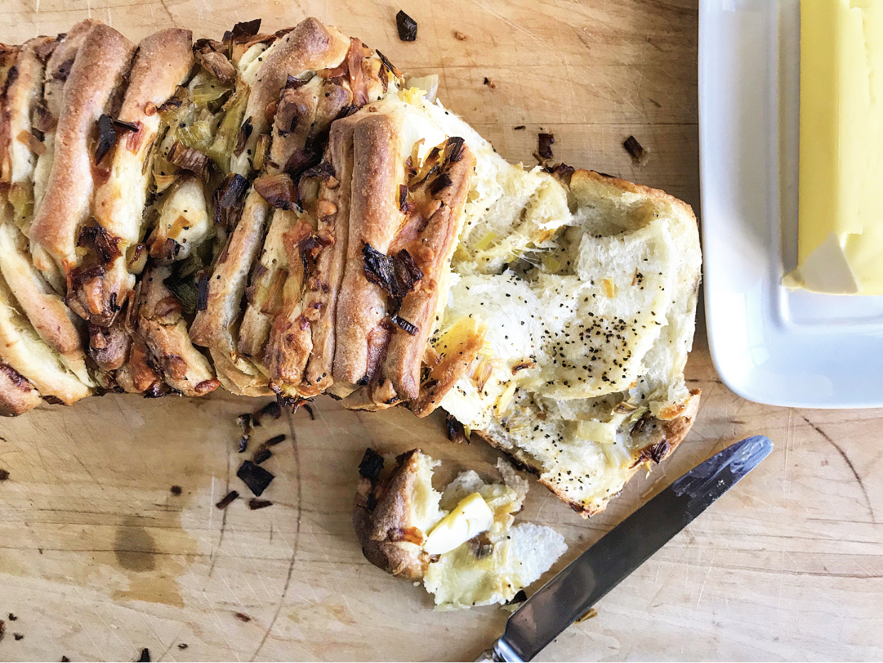 Cheesy Caramelized Leek Black Pepper Pull-Apart Bread | Jessie Sheehan Bakes