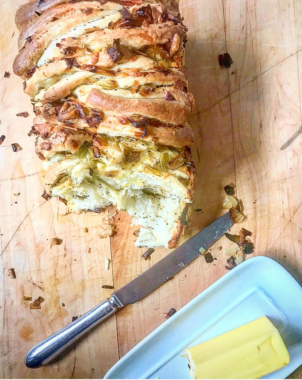 Cheesy Caramelized Leek Black Pepper Pull-Apart Bread | Jessie Sheehan Bakes