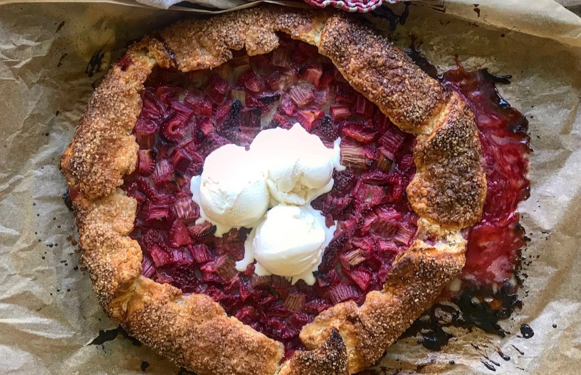 Strawberry Rhubarb Galette with a Cream Cheese Crust | Jessie Sheehan Bakes