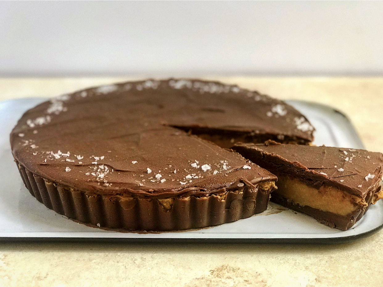 Giant peanut butter cup slice | Jessie Sheehan Bakes
