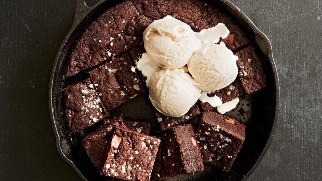 Chocolate Sugar Skillet Cookie with Scoops of Ice Cream | Jessie Sheehan Bakes