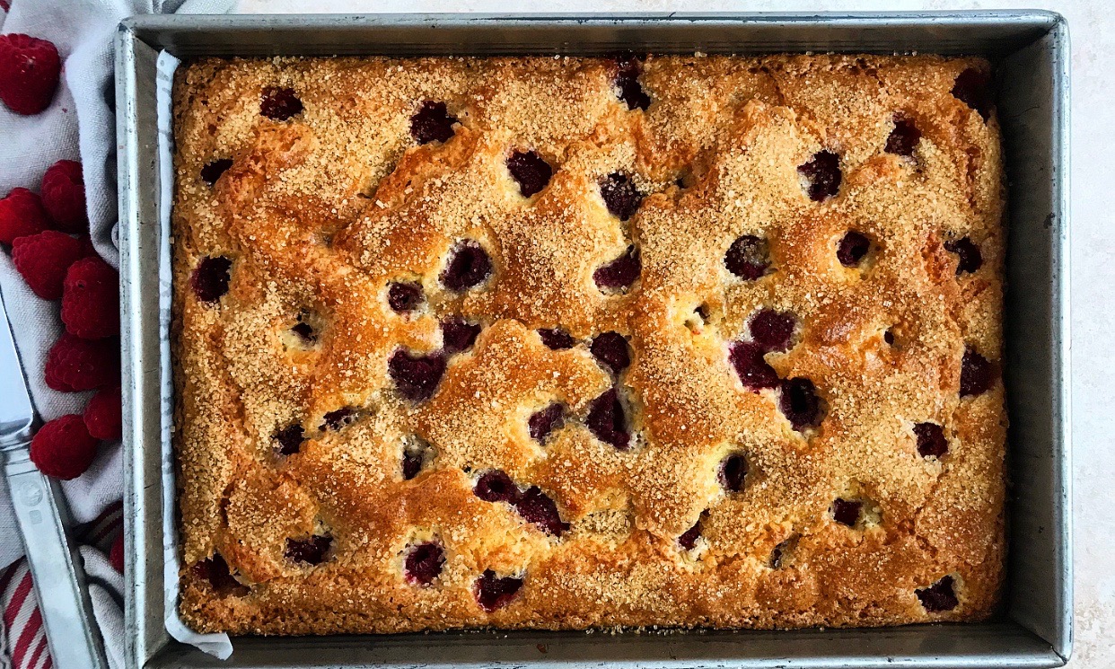 One-Bowl Raspberry Buttermilk Sheet Cake | Jessie Sheehan Bakes
