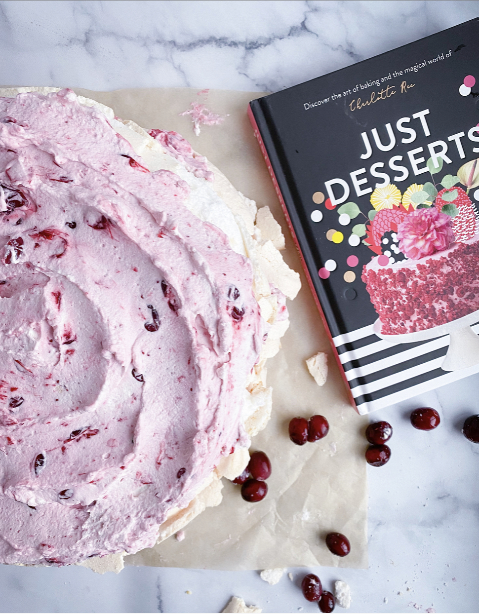 Pavlova with Cranberry Whipped Cream | Jessie Sheehan Bakes