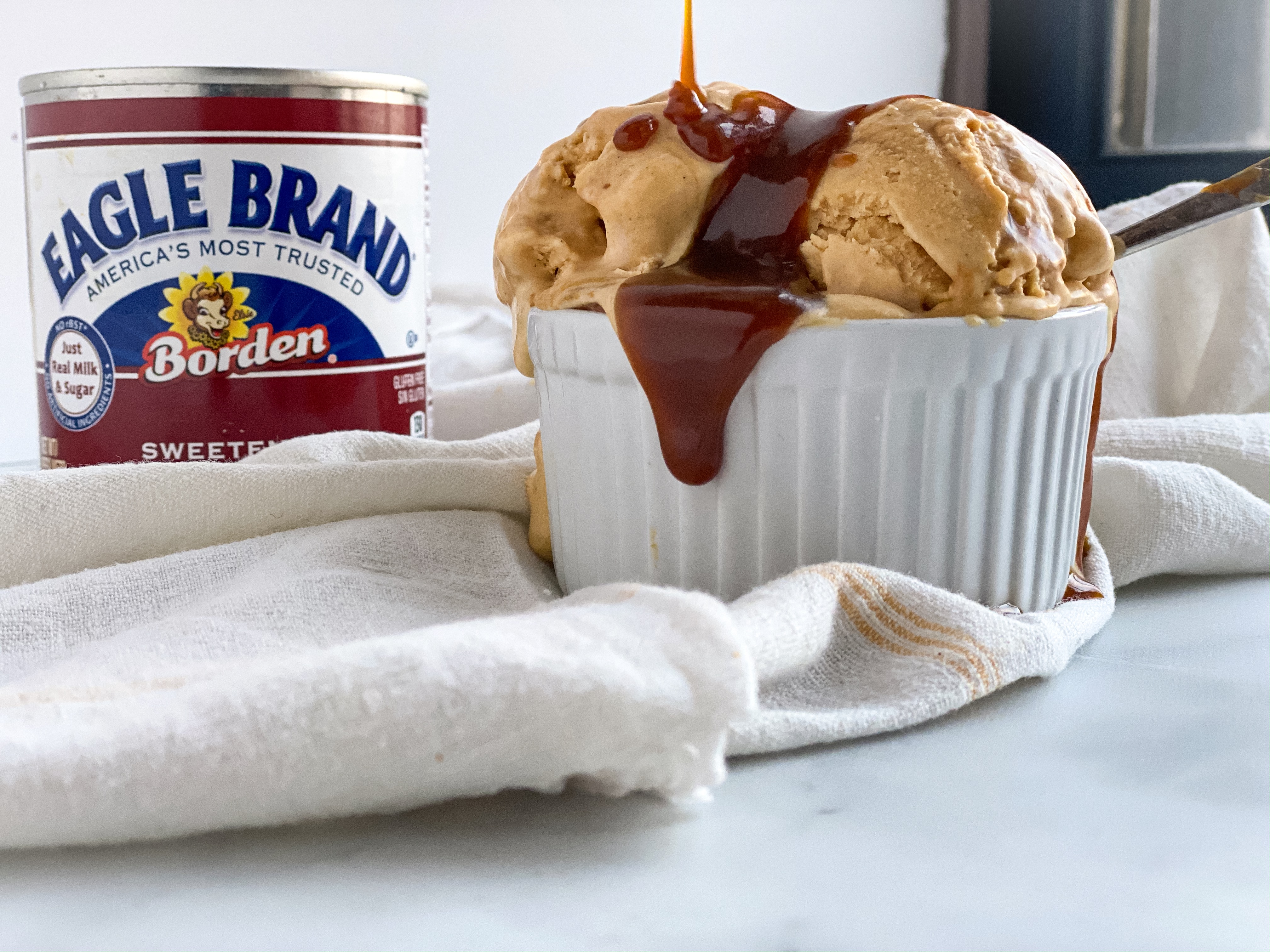 Caramel-Swirled Pumpkin Cream Cheese No-Churn Ice Cream | Jessie Sheehan Bakes