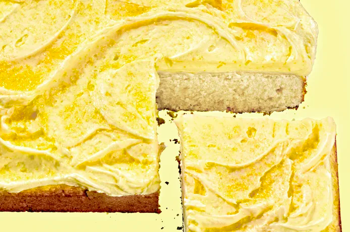 Lemon Sheet Cake with Lemon Buttercream Frosting Recipe | Jessie Sheehan Bakes