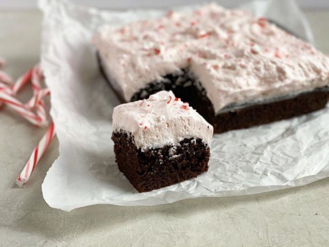 Chocolate Mayonnaise Snacking Cake with Peppermint Buttercream