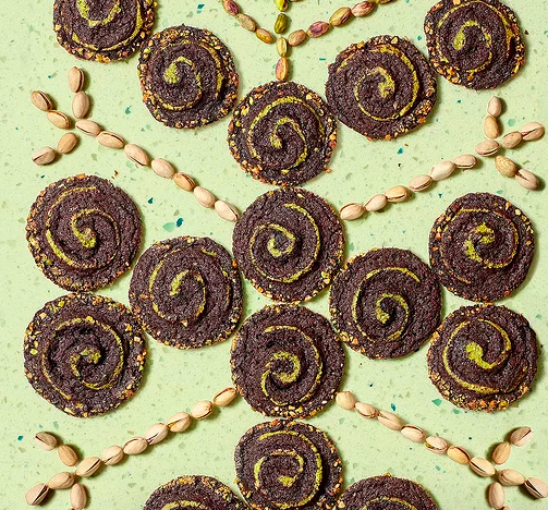 Chocolate Pistachio Whirligigs | Better Homes & Gardens | Recipe by Jessie Sheehan