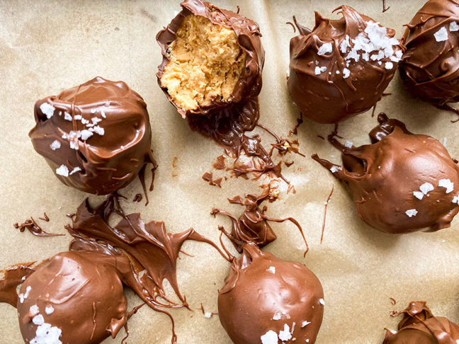 Peanut Butter Chocolate Rice Krispy Truffles | Jessie Sheehan Bakes