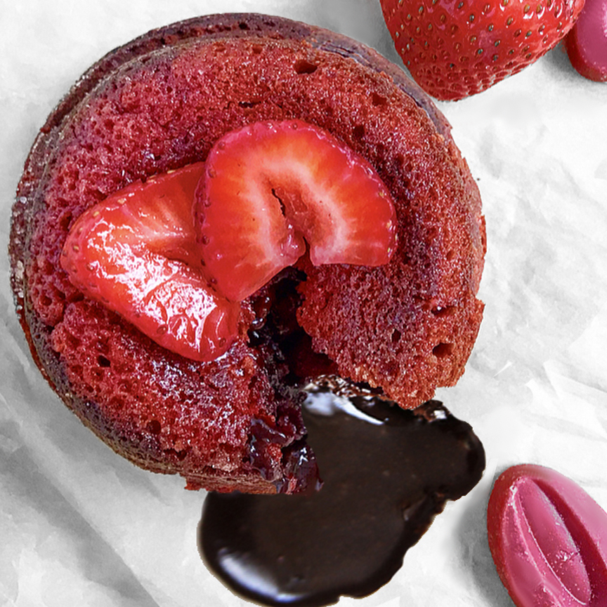 Strawberry Lava Cakes | Valrhona | Jessie Sheehan Bakes