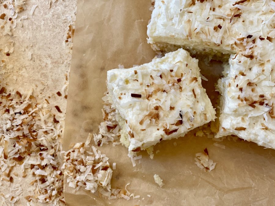 Coconut Snacking Cake with Coconut Buttercream Recipe | Jessie Sheehan Bakes