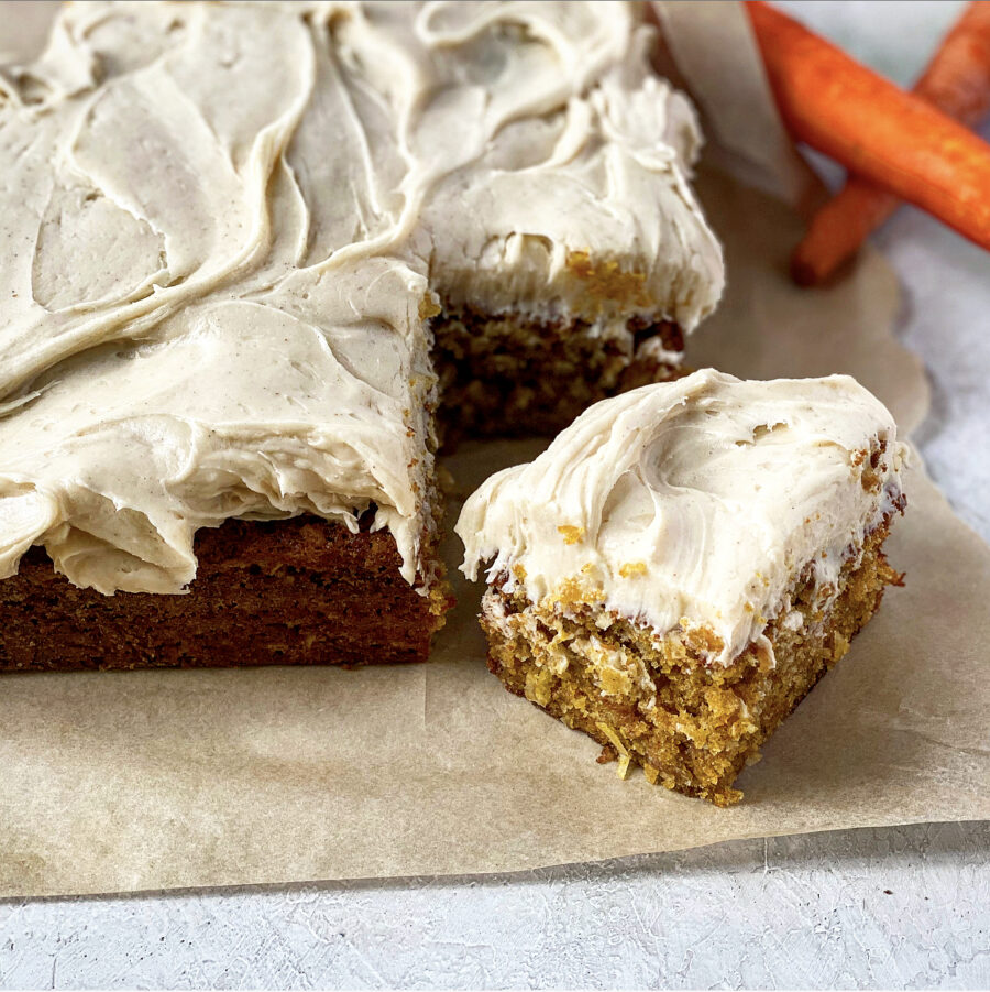 Carrot Snacking Cake with Cinnamon Cream Cheese Frosting | Jessie Sheehan Bakes
