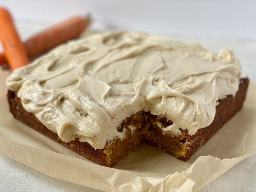 Carrot Snacking Cake with Cinnamon Cream Cheese Frosting | Jessie Sheehan Bakes