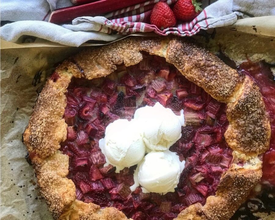 Strawberry Rhubarb Galette with Cream Cheese Crust Recipe | Jessie Sheehan Bakes