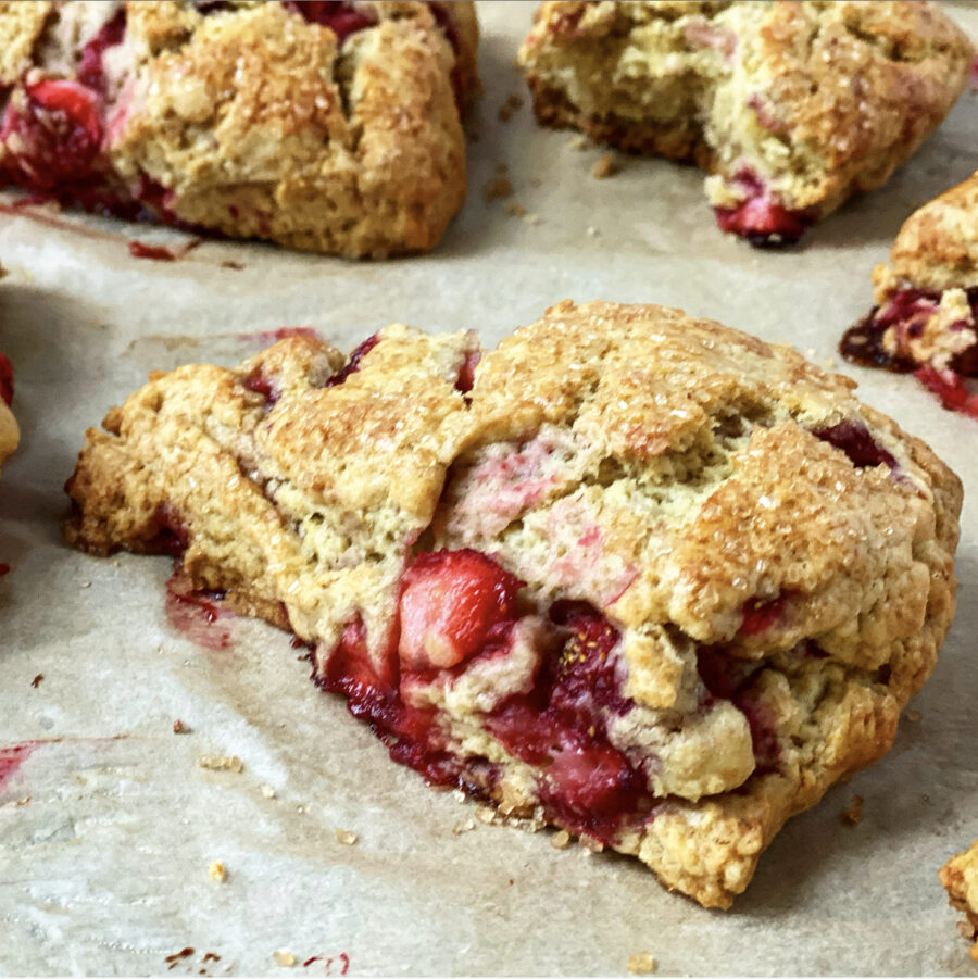 Strawberry Olive Oil Scones Recipe | Jessie Sheehan Bakes