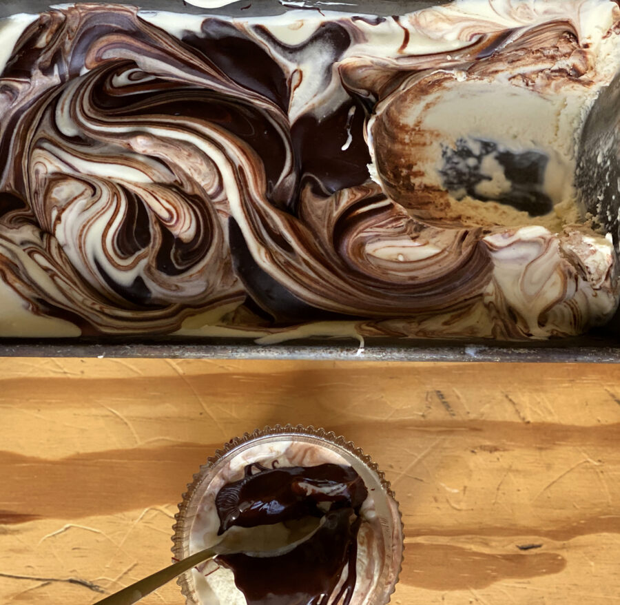 Homemade Ice Cream (No-Churn Vanilla Fudge Swirl) Recipe | Jessie Sheehan Bakes