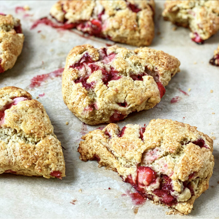 Strawberry Olive Oil Scones Recipe | Jessie Sheehan Bakes
